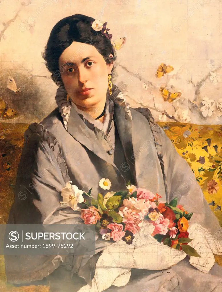 Portrait of the wife, by Semeghini Defendi, 1875-1875 Century, canvas,