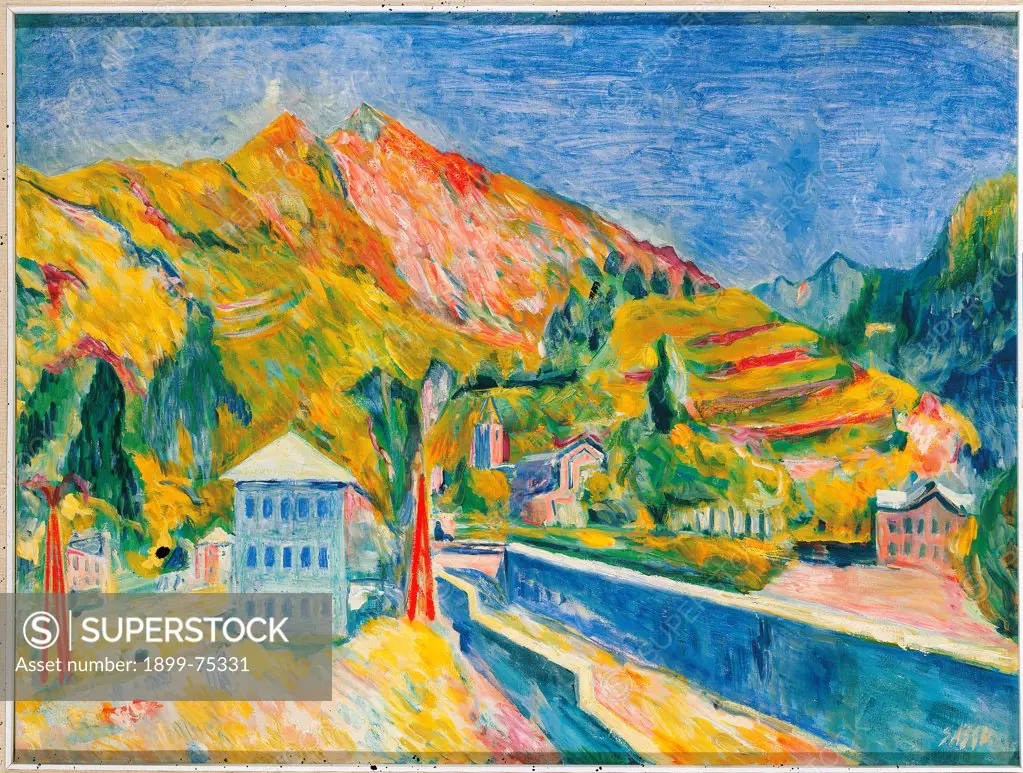 Campodolcino, by Sassu Aligi, 20th Century, 1959, oil on canvas, cm 60 x 80