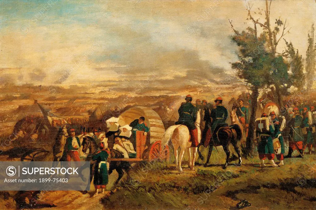 The Italian Camp after the Battle of Magenta (Il campo italiano dopo la battaglia di Magenta), by Giovanni Fattori, 1860, 19th - 19th Century, oil on canvas
