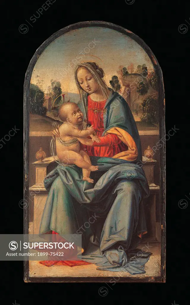 The Virgin Enthroned with the Child (Madonna in trono con il Bambino) by Bartolomeo della Porta known as Fra Bartolomeo, 15th Century, oil on wood