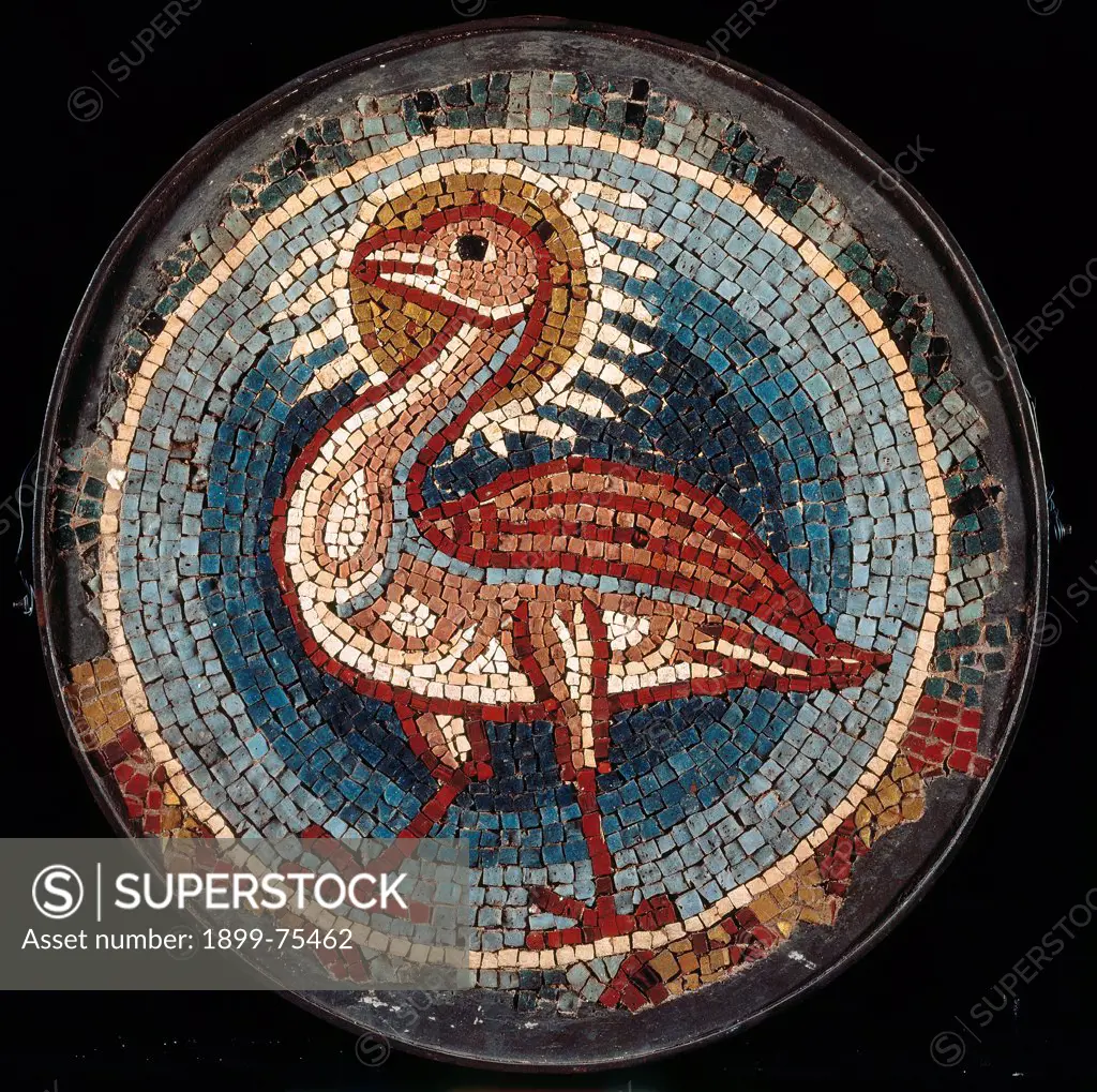 Phoenix (Fenice), 13th Century, polychrome mosaic