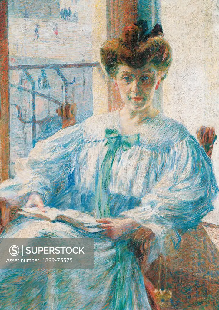 Lady Massimino (La signora Massimino), by Boccioni Umberto, 1908, 20th Century, oil on canvas, 123 x 151 cm
