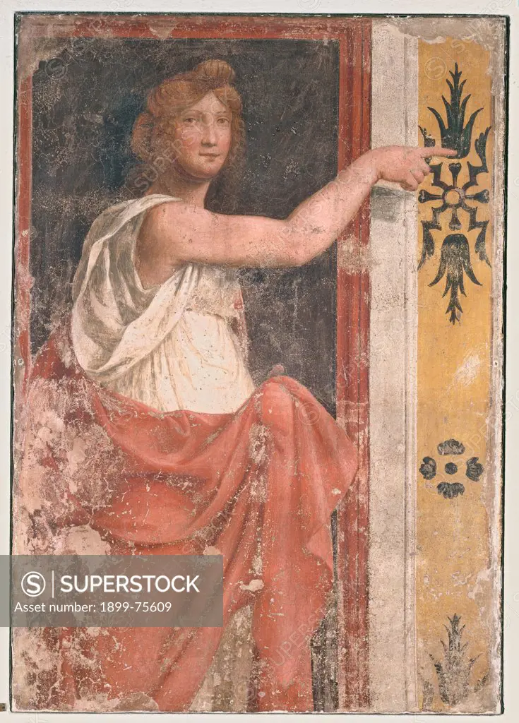 Sibyl (Sibilla), by Luini Bernardino, 1516-1521, 16th Century, fresco detached and mounted on canvas, 110 x 78 cm