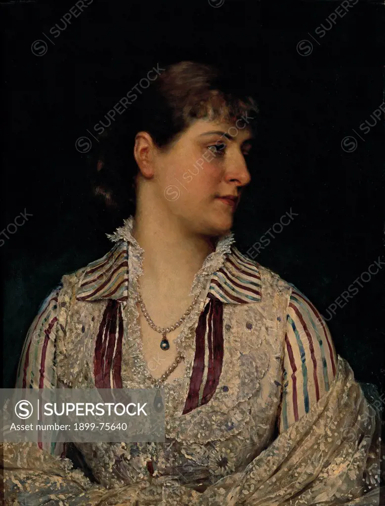 Portrait of the duchess Ersilia Canevaro (Ritratto della duchessa Ersilia Canevaro), by Eugenio De Blaas, 1881, 19th Century