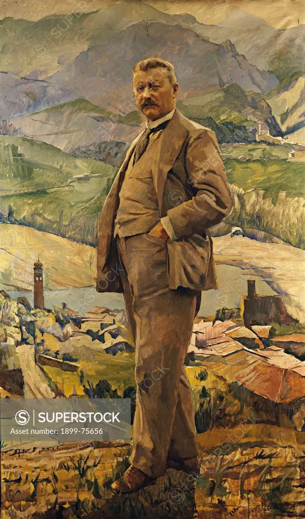 Emilio Pagani, by Giuseppe Amisani, 1934, 20th Century, oil on canvas, 200 x 120 cm