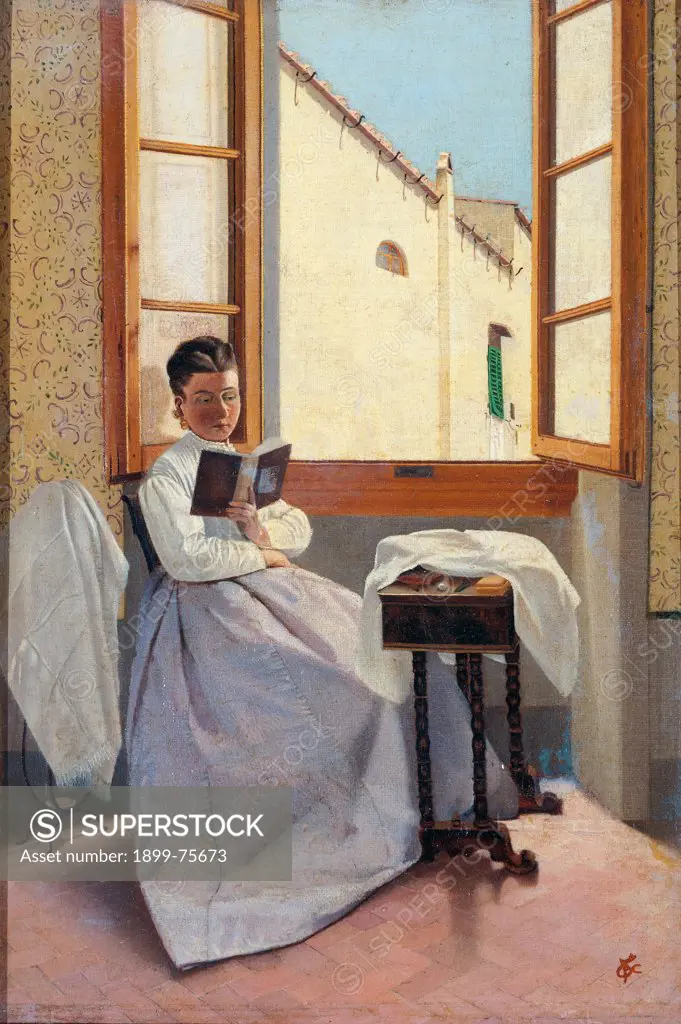 The aunt Erminia (La zia Erminia), by Adriano Cecioni, 19th Century, oil on canvas