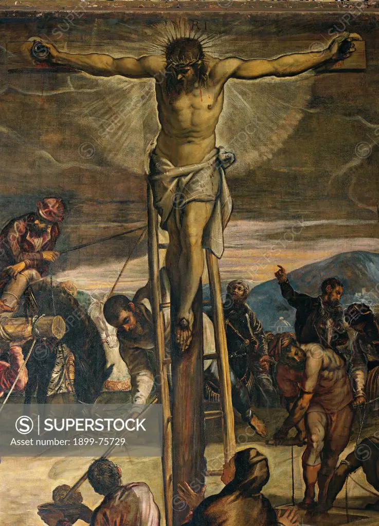 Crucifixion (Crocifissione), by Jacopo Robusti known as Tintoretto, 1564-1565, 16th Century, oil on canvas, 536 x 1224 cm