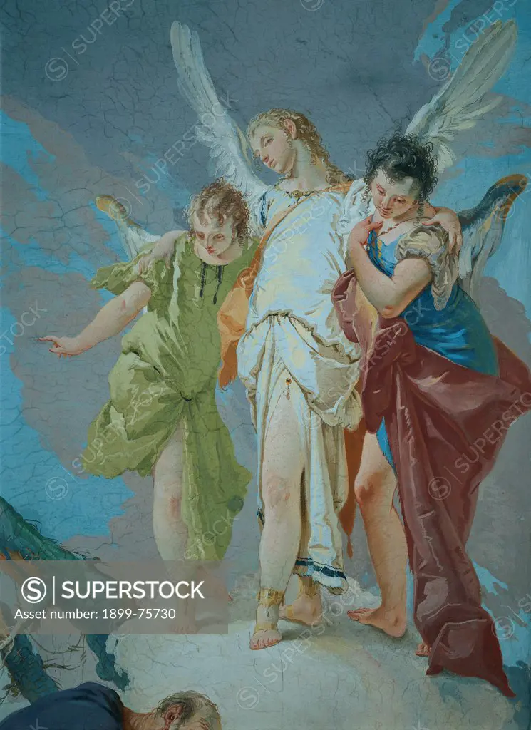 Abraham and the Angels (Abramo e gli angeli), by Giambattista Tiepolo, 1727-1728, 18th Century, fresco, 400 x 200 cm
