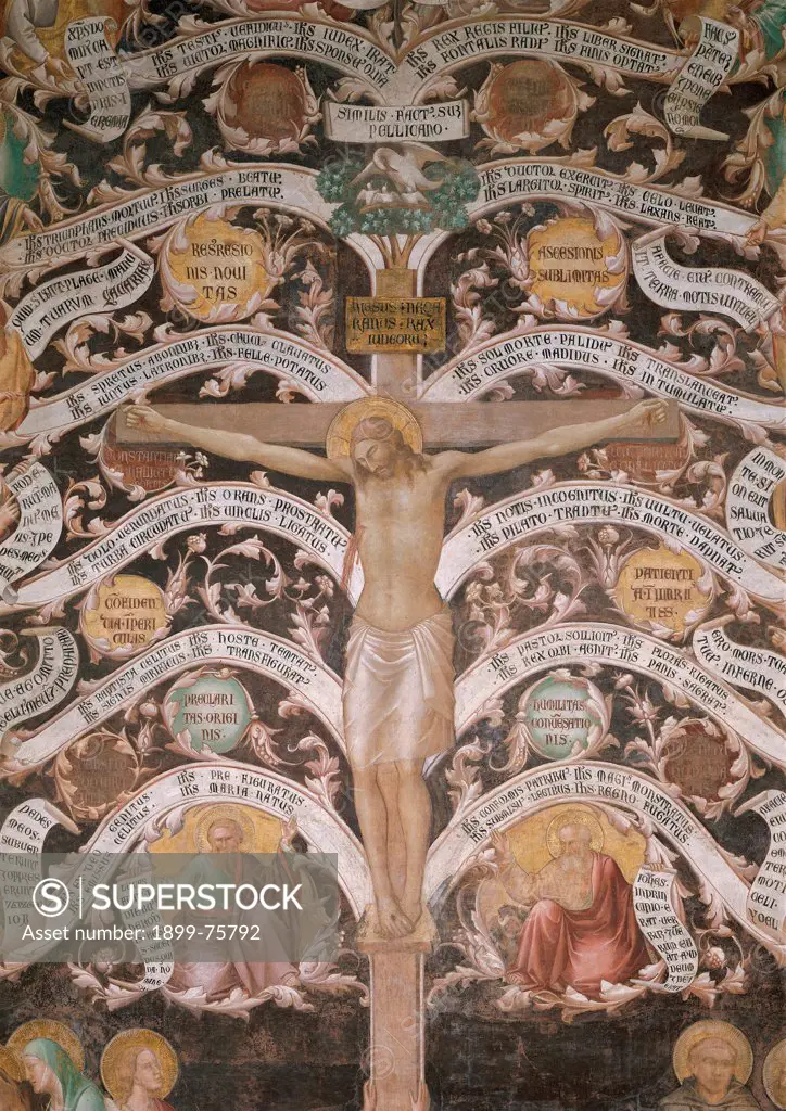 The Tree of the Cross (L'albero della croce), by Taddeo Gaddi, 1350-1366, 14th Century, fresco