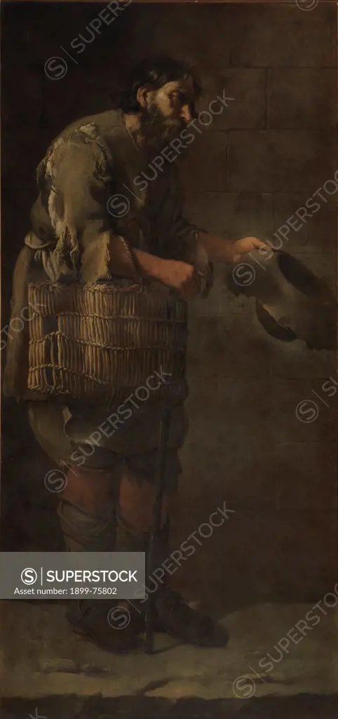 Beggar with Walking-stick (Pitocco - Mendicante con bastone), by Giuseppe Romani, 16th Century, oil on canvas