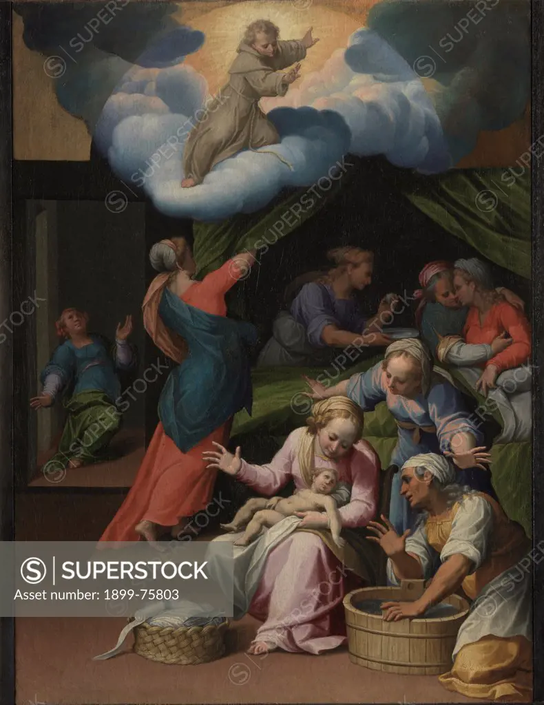 Episodes of the Life of Saint Francis () (Episodi della vita di San Francesco [), by Unknown artist, 17th Century, oil on canvas, 98 x 78 cm
