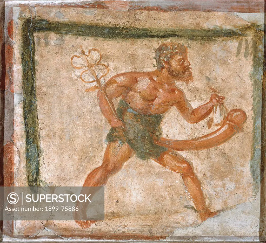 Mercurius with an enormous phallus, 1st Century, fresco on wall