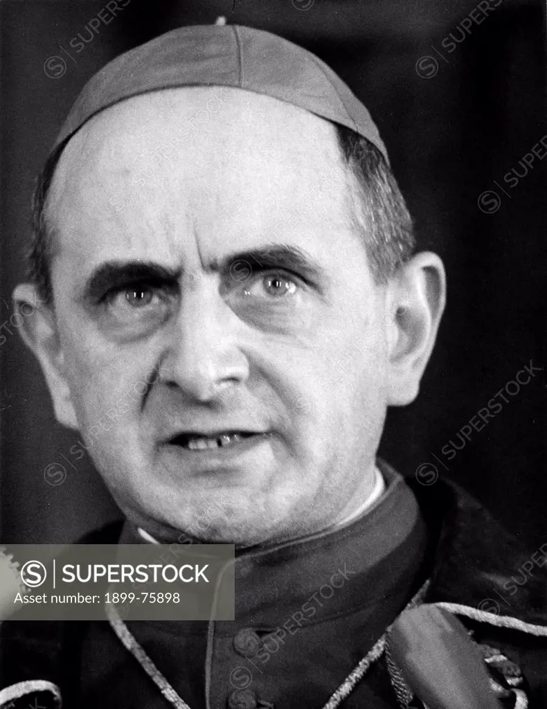 Close up of the Cardinal Giovanni Battista Montini. 1958