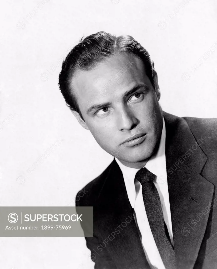 Portrait of American actor Marlon Brando. 1950s.