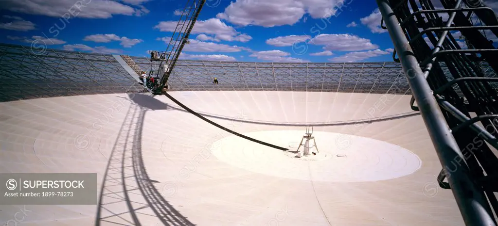 Parkes Radio Telescope, maintenance work is being carried out Parkes Observatory, New South Wales, Australia