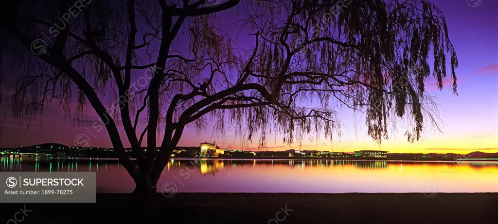 Lake Burley Griffin with High Court Parliament House National Library Australian Capital Territory
