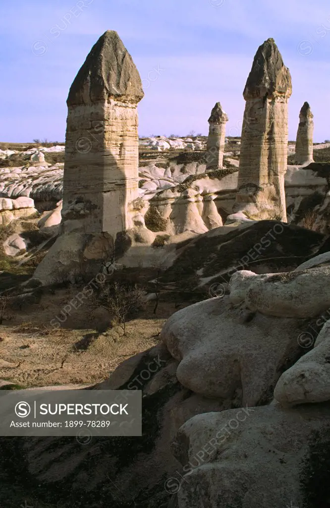 Unusual stone formations Goreme National Park, Cappadocia, central Turkey