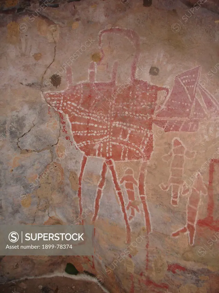 Aboriginal rock art of a stockman, Bathurst Head, Queensland, Australia