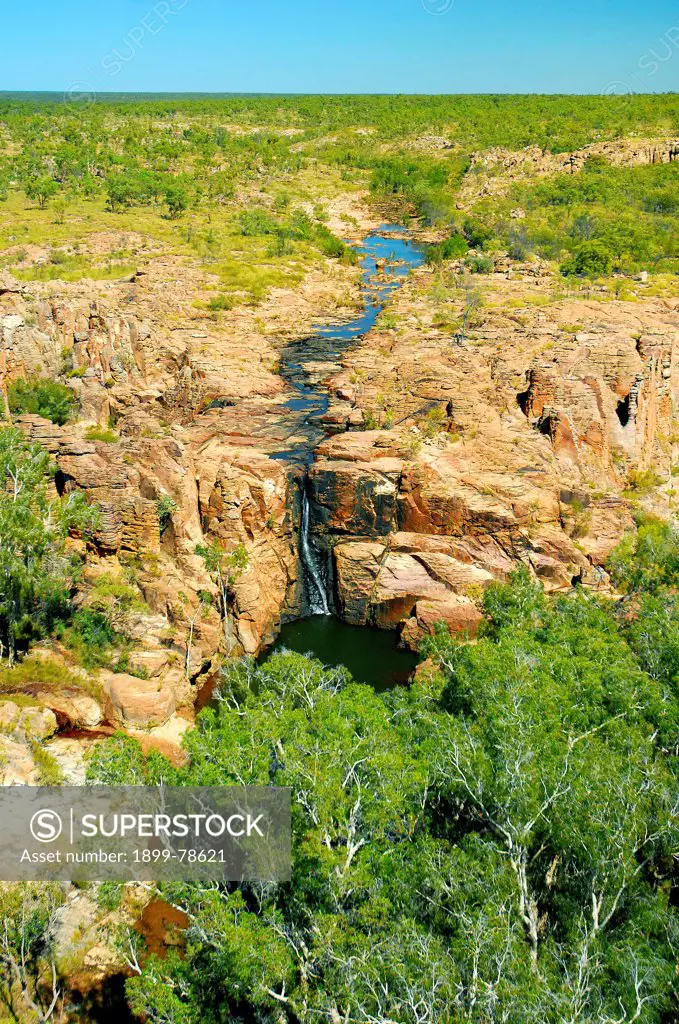 Waterfall in sandstone, Broadmere Station, western Gulf of Carpentaria, Northern Territory, Australia