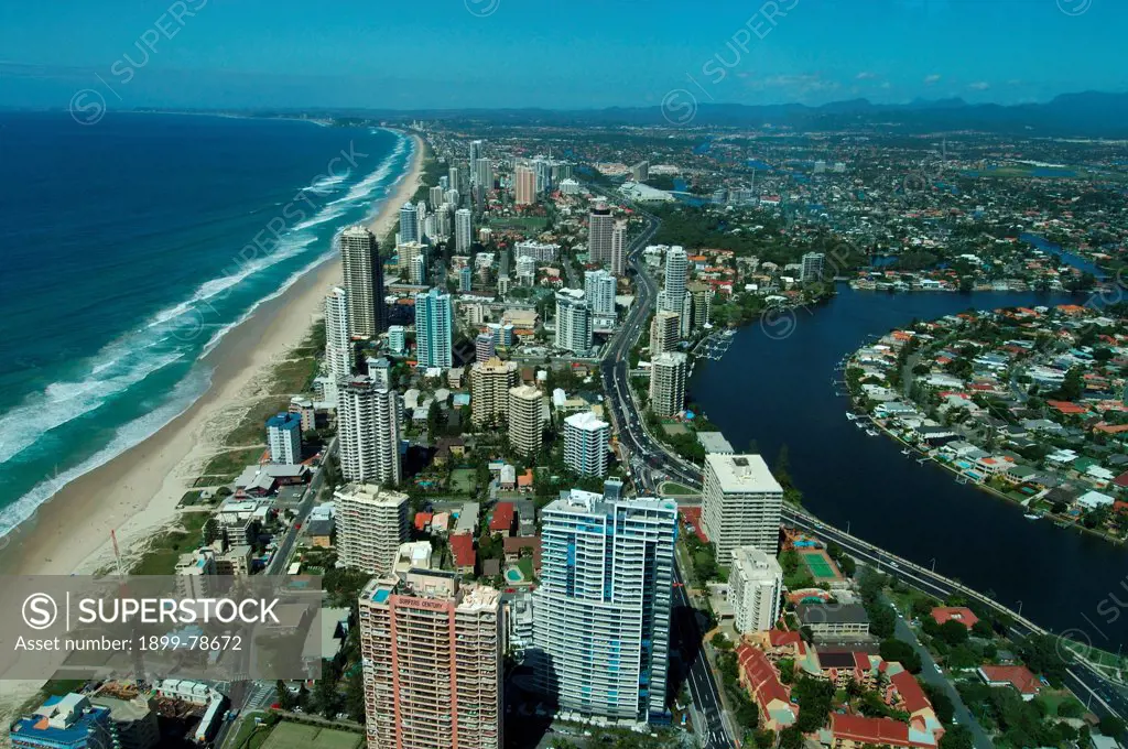 Surfers Paradise view from highest residential building on the world, Gold Coast, Queenslan,d Australia