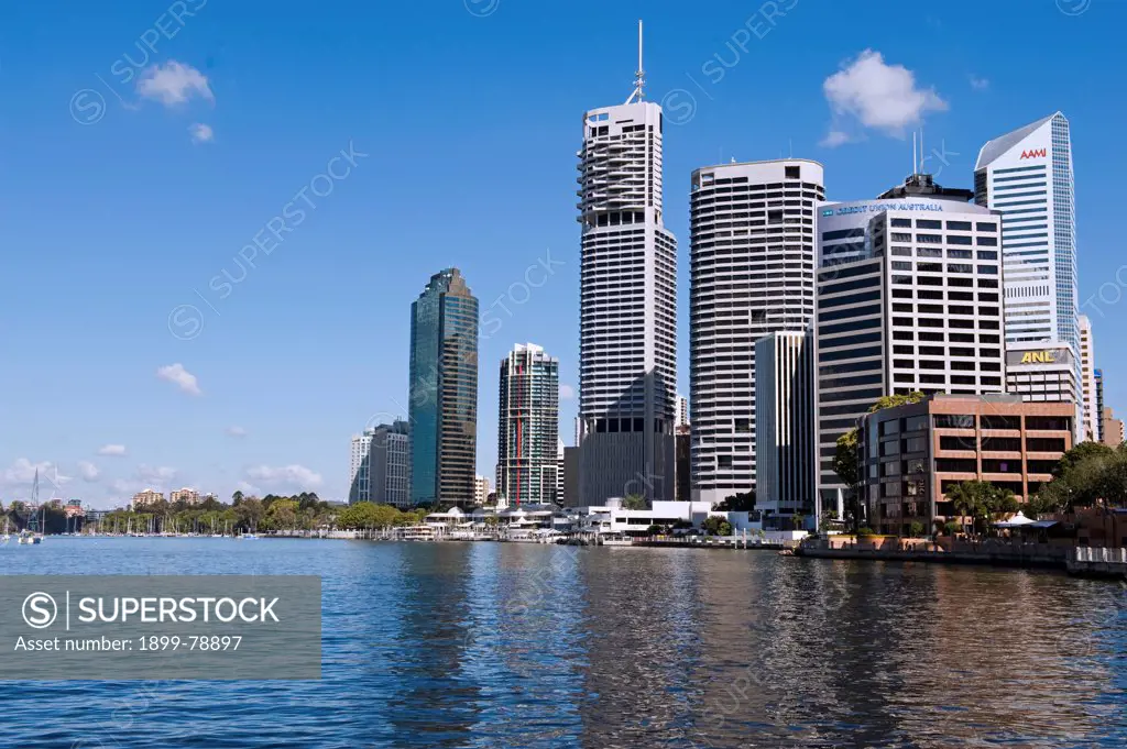 City skyline from the Brisbane River Brisbane, Queensland, Australia