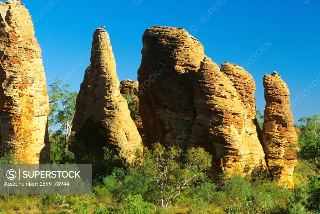 Sandstone pillars in the Lost City one of several Lost Cities in Central and Northern Australia Abner Ranges near Borroloola, Northern Territory, Australia