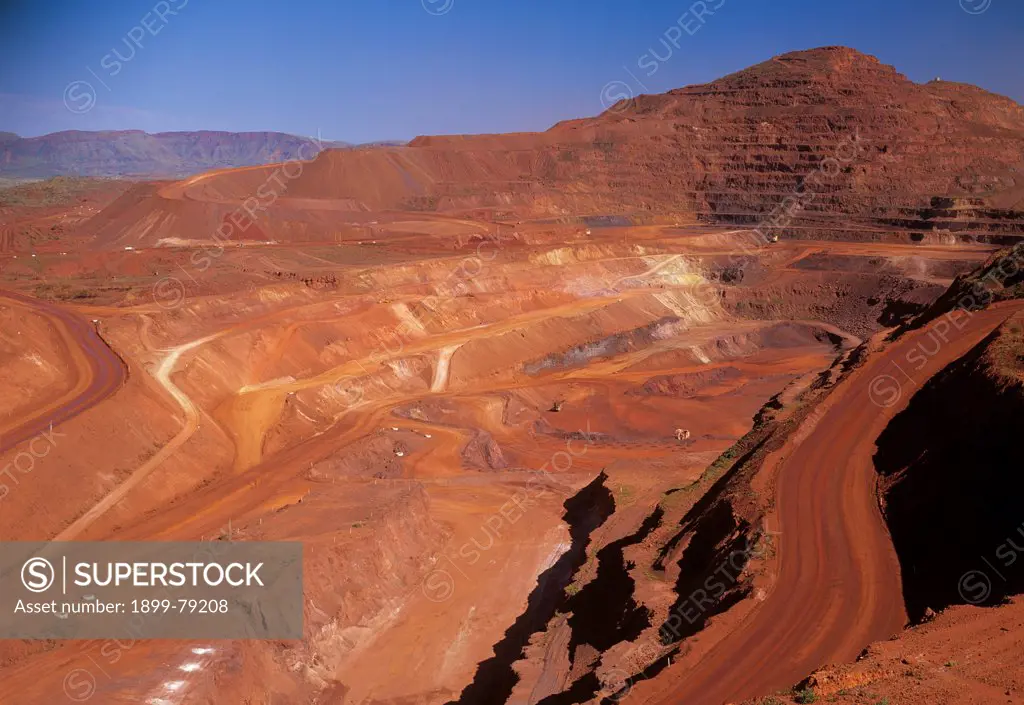 The pit of iron ore mine, Hamersley Range, Pilbara Region, Western Australia