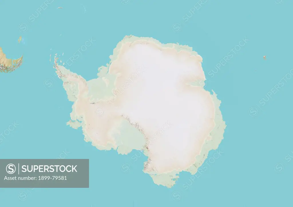Relief map of Antarctica. This image was compiled from data acquired by LANDSAT 5 & 7 satellites combined with elevation data.
