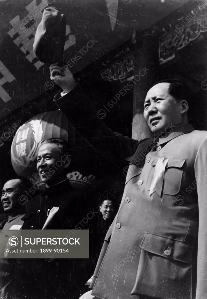 Mao Zedong with Liu Shao Chi (left) on the first anniversary of the founding of the People's Republic of China. October 1, 1950.