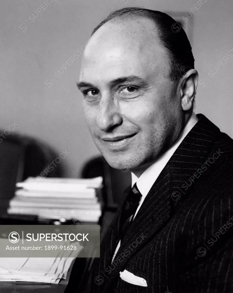 Portrait of Italian lawyer and Christian Democrat deouty Danilo De' Cocci. 1963