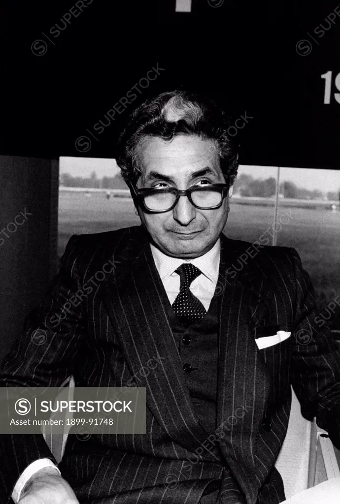 Italian politician, journalist and Mayor of Turin Diego Novelli wearing a pinstripe suit. 5th November 1981