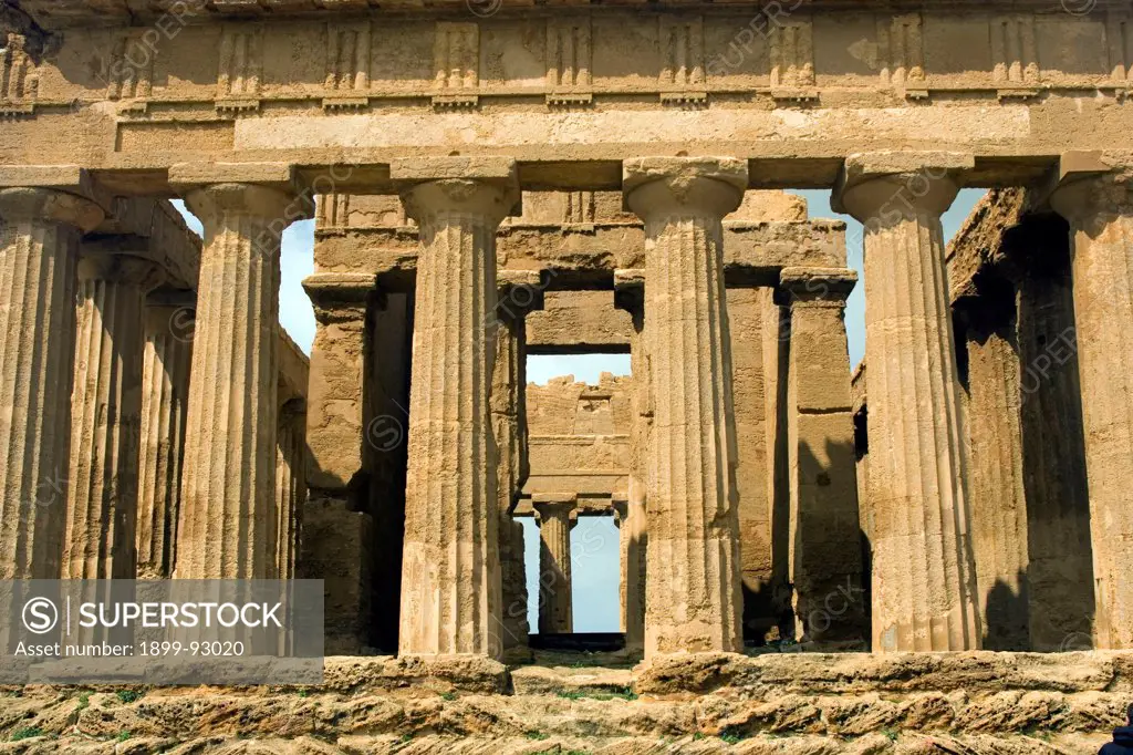 Ancient Greek Temple of Concord Valley of the Temples Agrigento archaeological site Sicily Italy.  01/06/2009