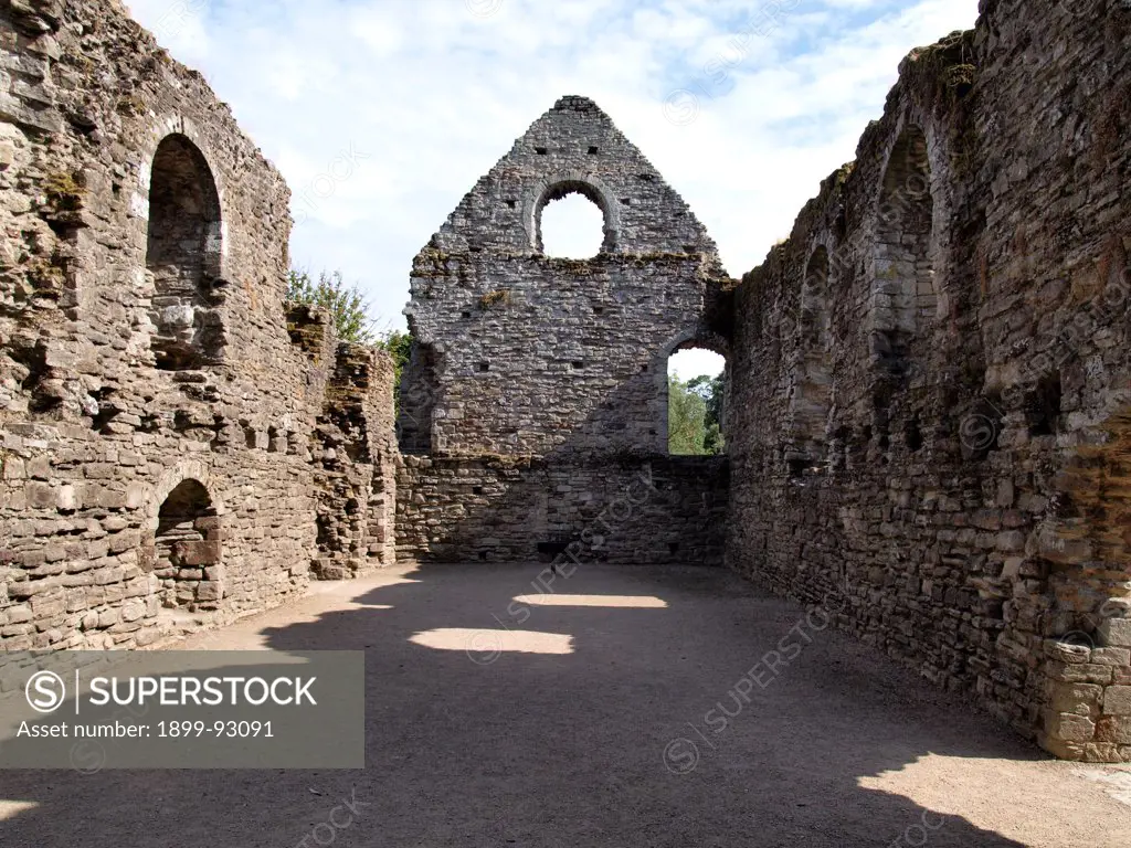Inside the ruins of Constables House, Christchurch, Dorset, UK.