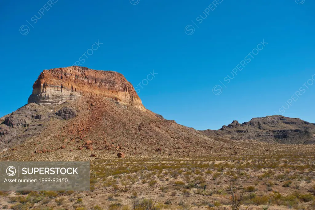 North America, USA, Texas, Big Bend National Park, Ross Maxwell  Scenic Drive, Painted Desert Formations.