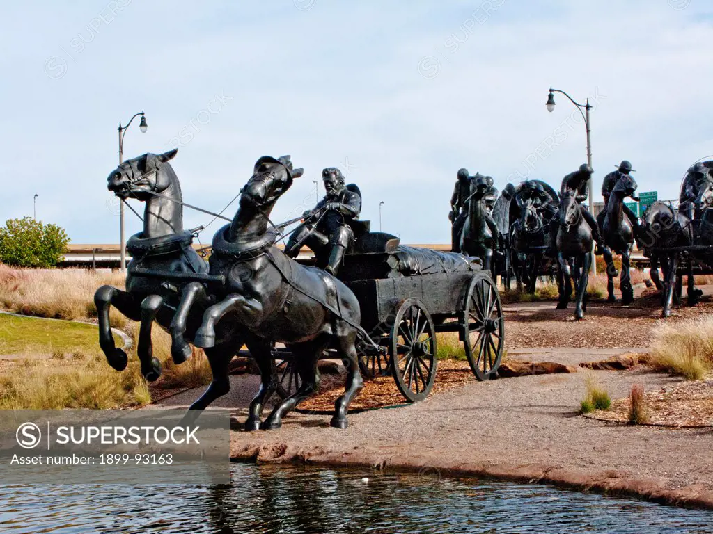 North America, USA, Oklahoma, Oklahoma City, Centennial Land Run Monument.