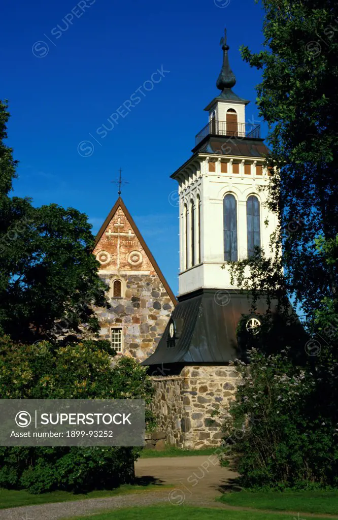The medieval stone Saaksmaki Church, which was built at the end of the 15th century in Valkeakoski, Finland. (Photo by: Independent Picture Service/UIG via Getty Images)