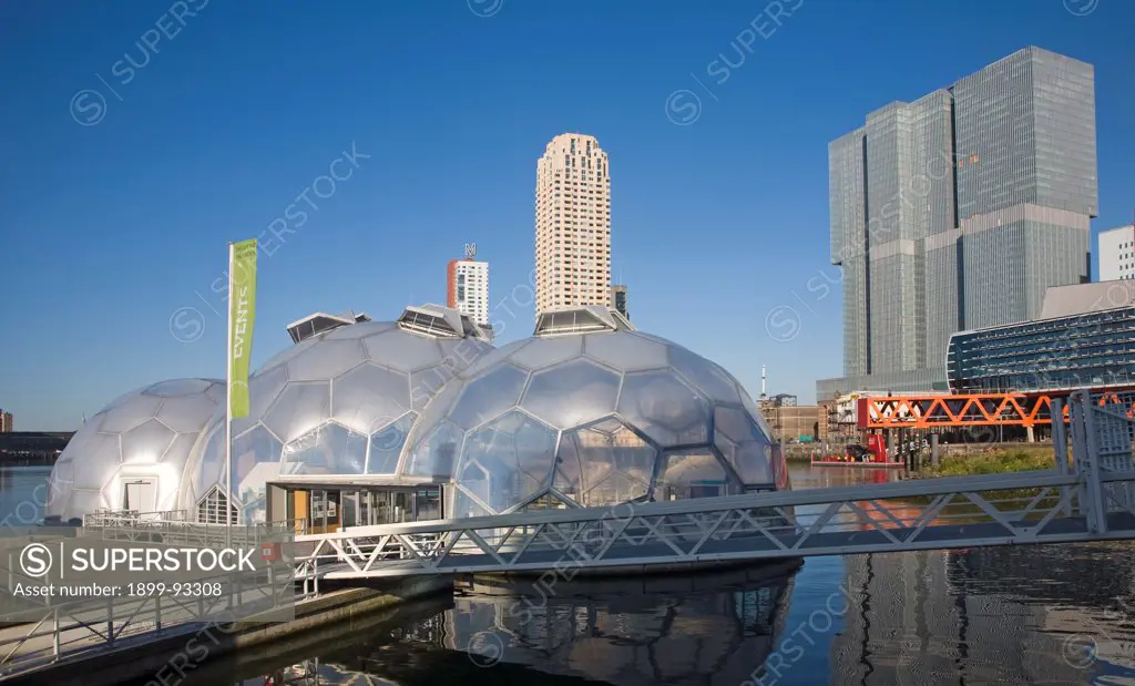 The Floating Pavilion experiment in sustainable architecture and Climate Proof Development, Rotterdam, Netherlands designed by Deltasync and PublicDomain Architects. (Photo by: Geography Photos/UIG via Getty Images)