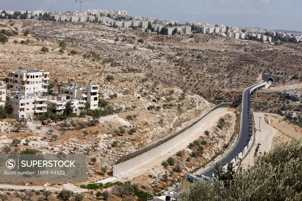 Israeli road in the West Bank, Beit Jala, Occupied Palestinian Territory.,09/30/2008