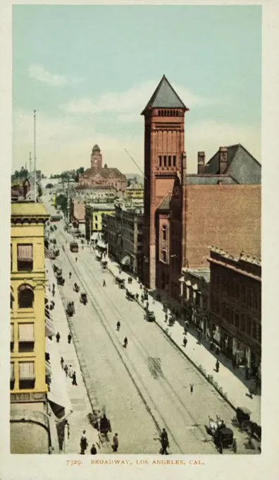 Broadway, Los Angeles, Cal. Postcard. ca. 1900, Broadway, Los Angeles, Cal. Postcard 