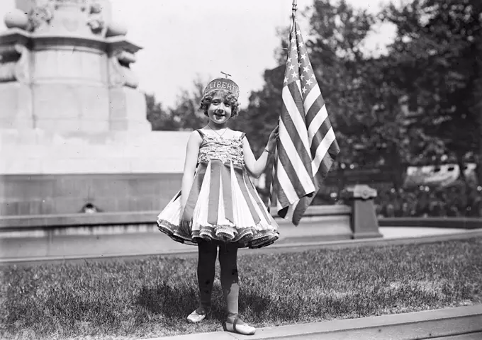 4th of July child dressed as Liberty circa 1916. 