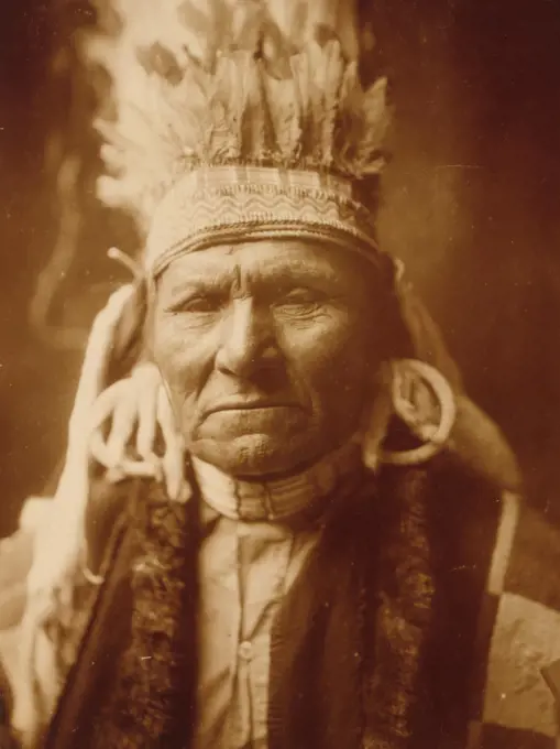 Edward S. Curtis Native American Indians - Yellow Bull--Nez Percé Indian portrait ca. 1905. 