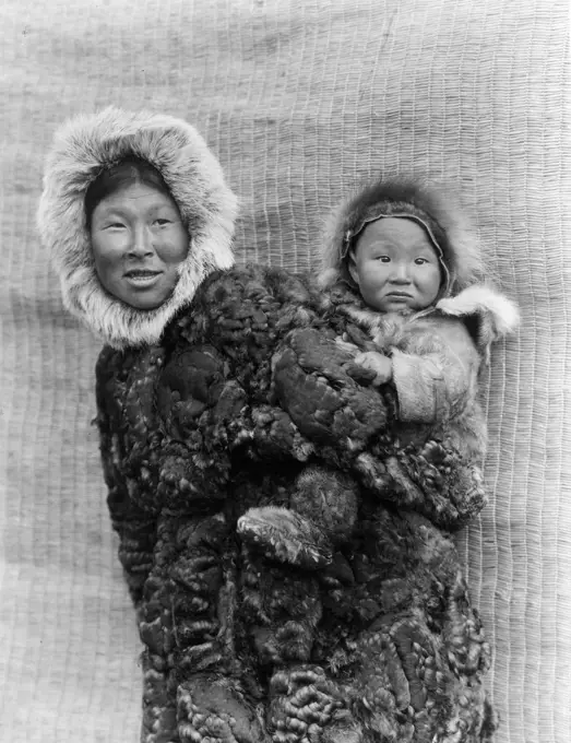 Edward S. Curtis Native American Indians - Woman and child, Nunivak ca. 1929. 