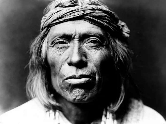Edward S. Curtis Native American Indians - portrait of Shiwawatiwa, a Zuni Indian ca. 1903. 