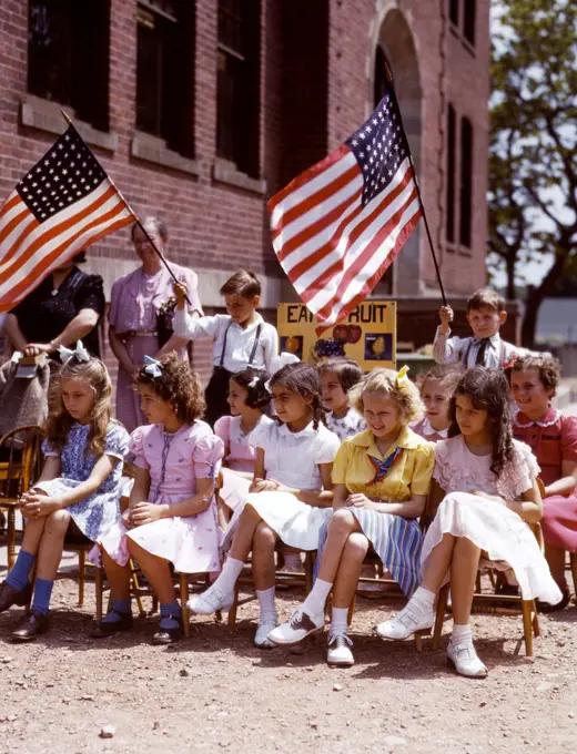 School children, half of Polish and half of Italian descent, at a festival in May 1942, Southington, Conn. - May 1942. 