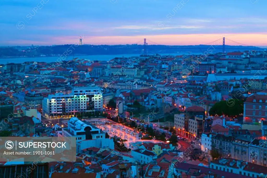 Lisbon Panorama from Miradouro da Nossa Senhora do Monte Baixa Portugal
