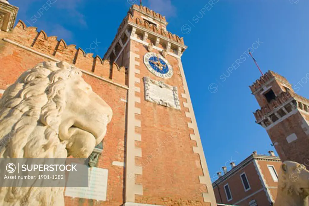 Lion statue at Arsenale Castello Venice Italy