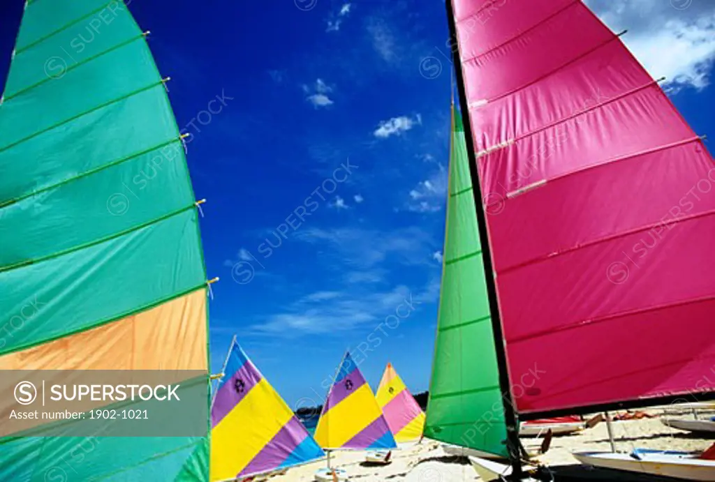 Bahamas sailboats on beach
