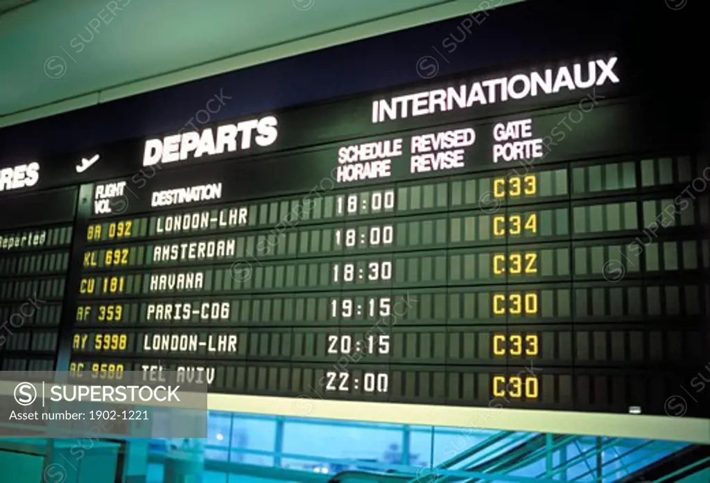 Airport departure board