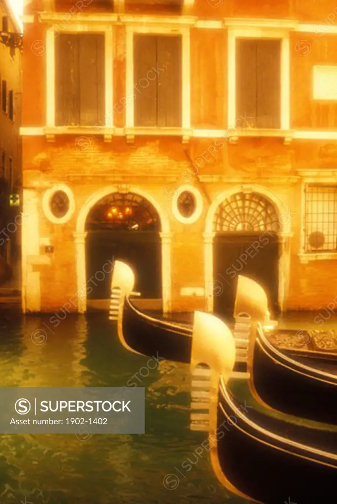 Italy Venice gondolas on a canal