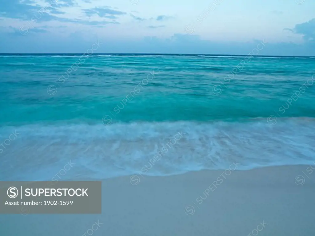 Mexico Quintana Roo Yucatan Peninsula Akumal Mayan Riviera surf on beach